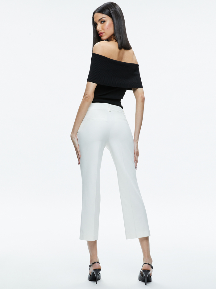 JANIS LOW RISE CROPPED FLARE PANT - OFF WHITE image 2 - Alice And Olivia
