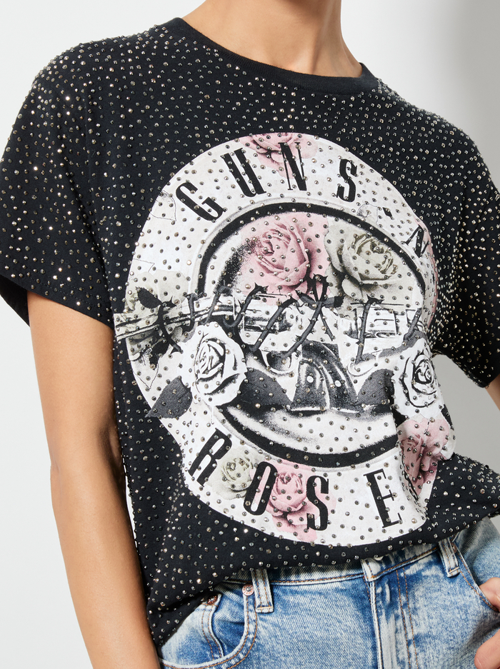 ALVERA EMBELLISHED TEE - BLACK MULTI image 3 - Alice And Olivia