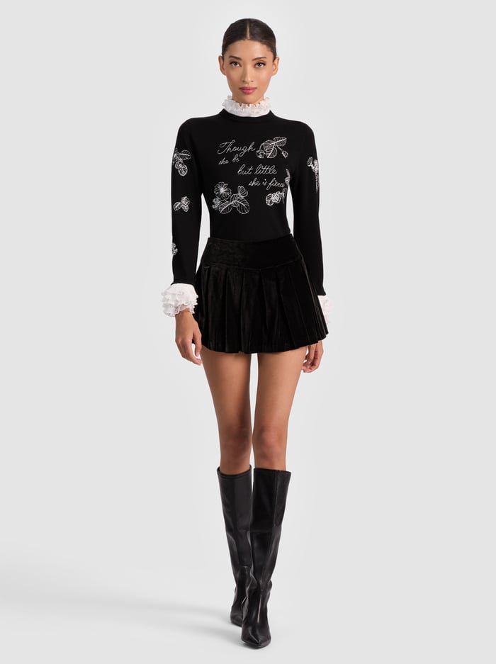 CAROLANN PULLOVER - BLACK/WHITE image 1 - Alice And Olivia