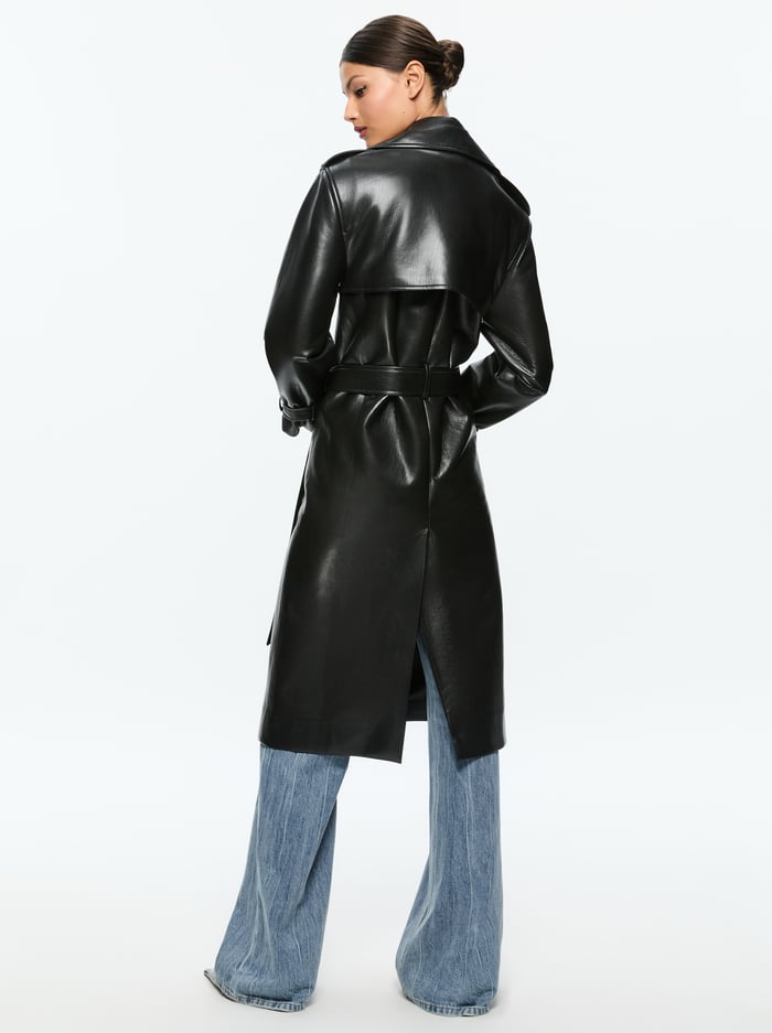 NEVADA VEGAN TRENCH - BLACK image 2 - Alice And Olivia