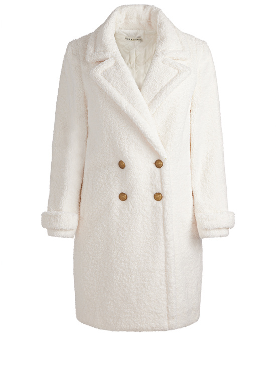 OFF WHITE-TOWNES TEDDY PEACOAT