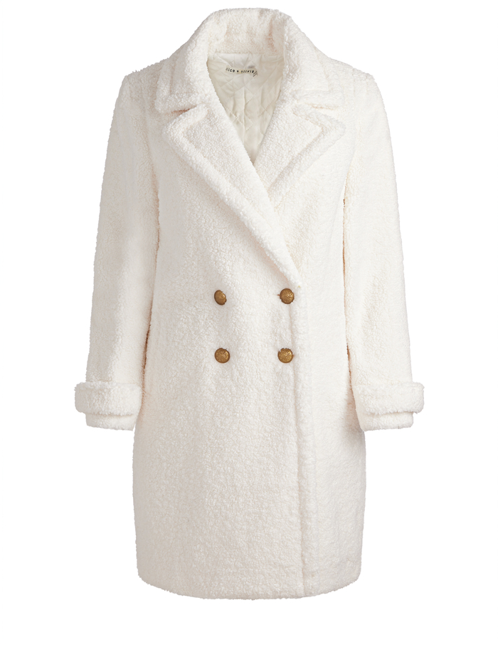 TOWNES TEDDY PEACOAT - OFF WHITE image 5 - Alice And Olivia