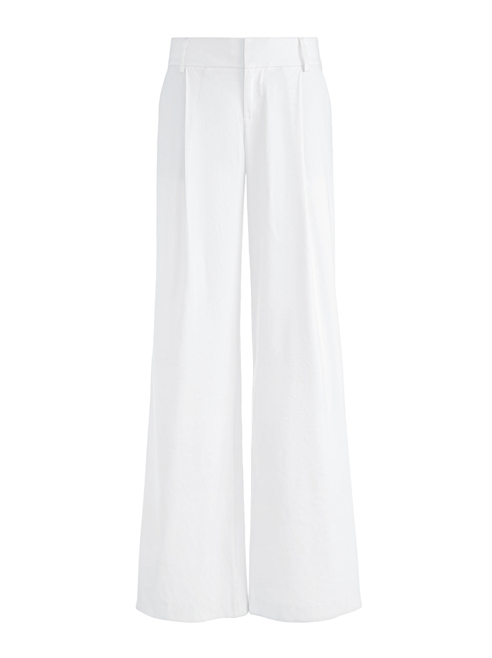 ERIC LOW RISE LINEN TROUSER - WHITE image 5 - Alice And Olivia
