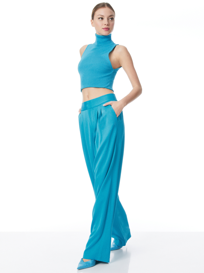 ATIA HIGH WAISTED PLEATED SUIT PANTS - OCEAN FLOOR image 2 - Alice And Olivia