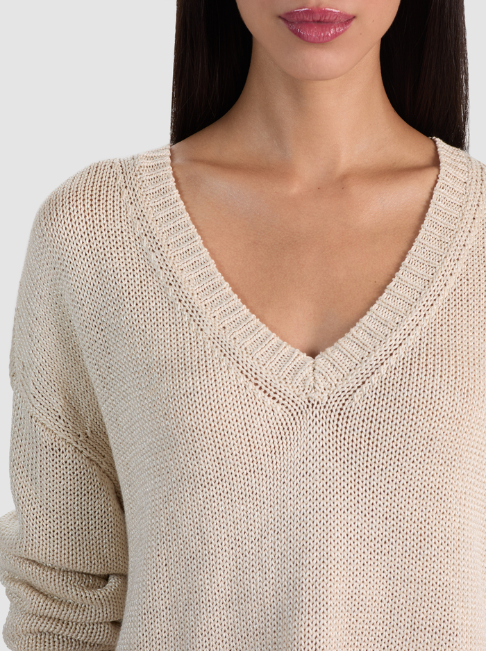 WILLIAMS LIGHTWEIGHT PULLOVER - OATMEAL image 3 - ALICE + OLIVIA
