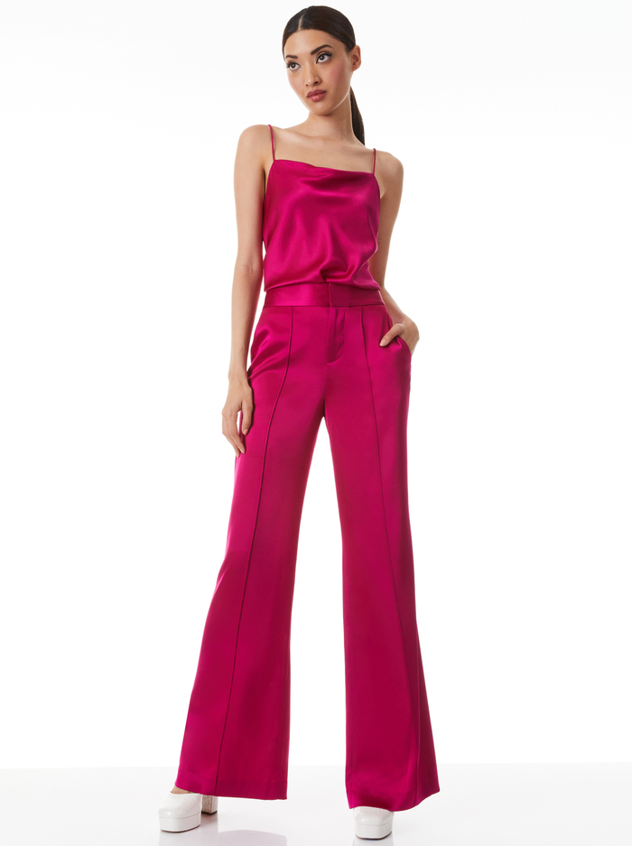 DYLAN HIGH WAISTED WIDE LEG PANT - RASPBERRY image 2 - Alice And Olivia