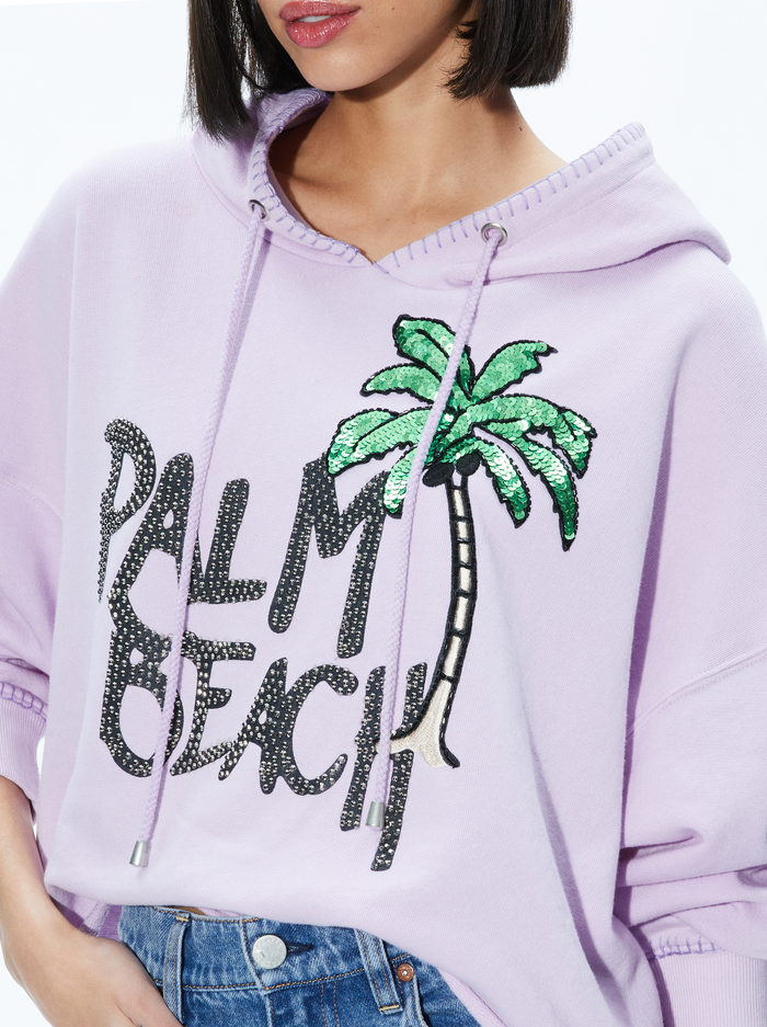 SUNNY BOXY CROPPED HOODIE - LAVENDER image 3 - Alice And Olivia