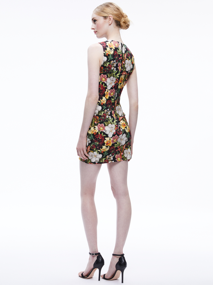 WYNELL MINI DRESS - JUNIPER FLORAL BLACK image 1 - Alice And Olivia