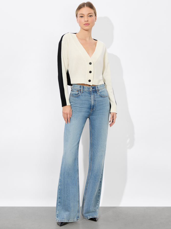 EDELMAN CARDIGAN - ECRU/BLACK image 2 - Alice And Olivia