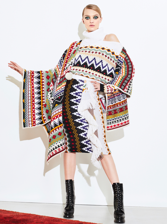 FELICITY FAIRISLE FRINGE SKIRT - MULTI image 7 - Alice And Olivia