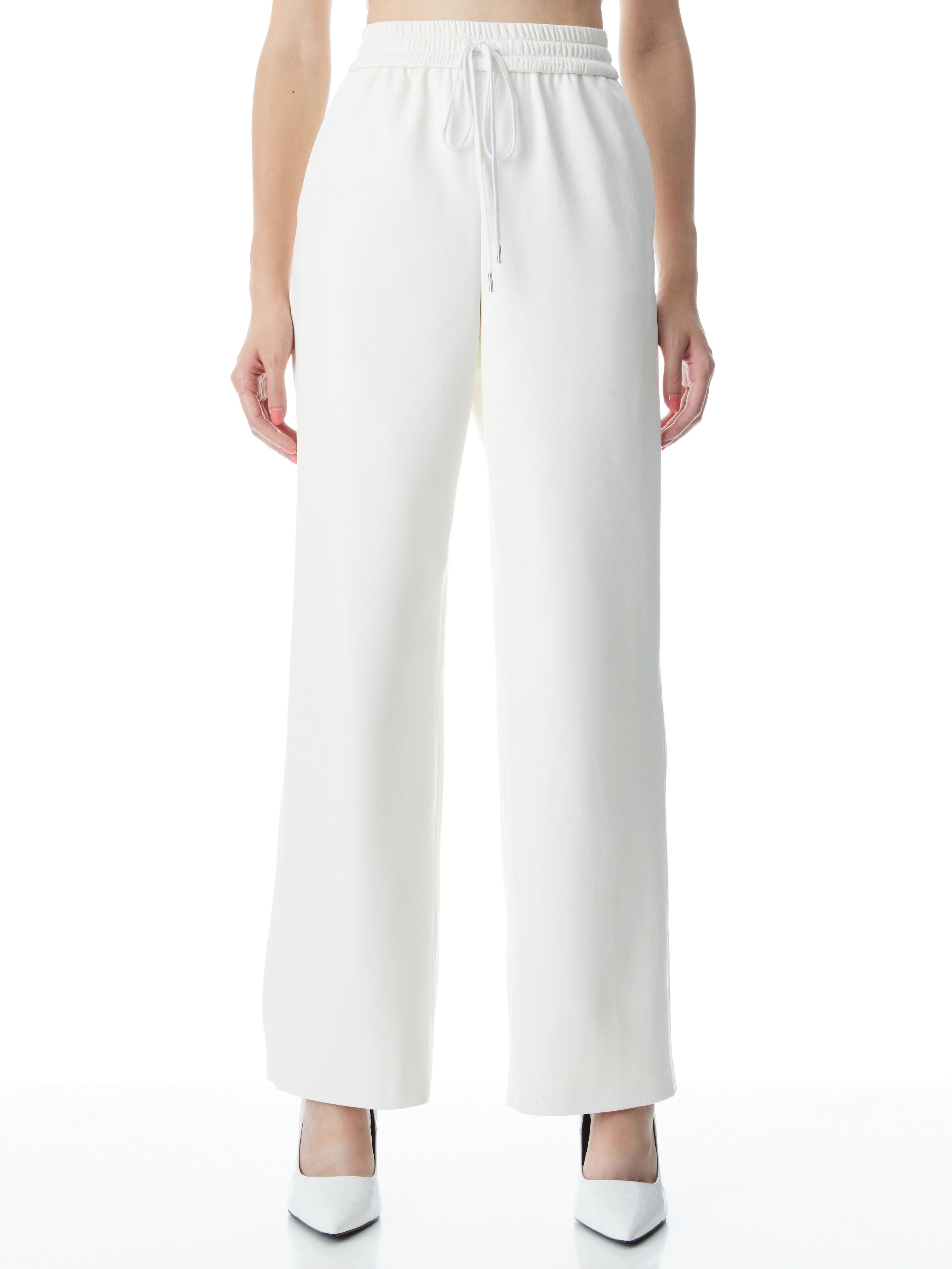 Benny Baggy Pull Up Pant In Soft White Alice Olivia