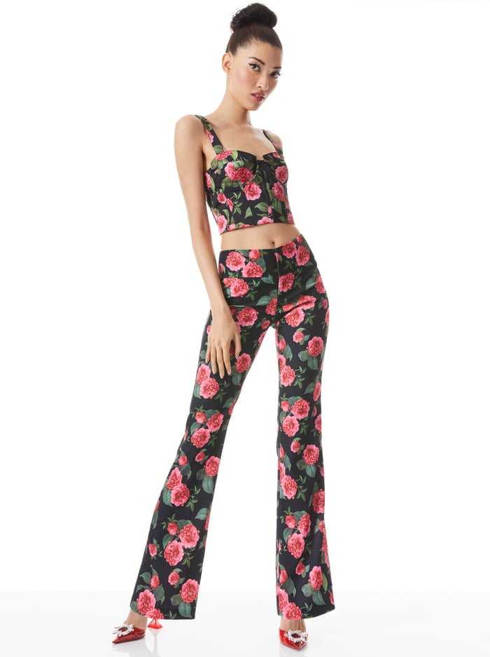 OLIVIA BOOTCUT PANT - CHERI FLORAL image 2 - Alice And Olivia