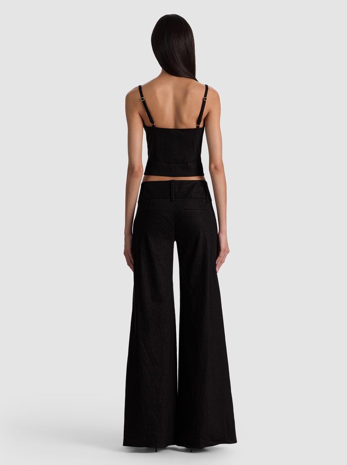 OLIVIA WIDE LEG LINEN PANT - BLACK image 2 - ALICE + OLIVIA