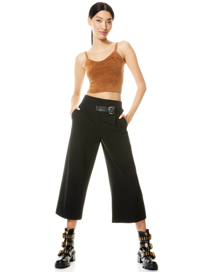 RHEA FUZZY CROPPED TANK - CAMEL image 4 - Alice And Olivia