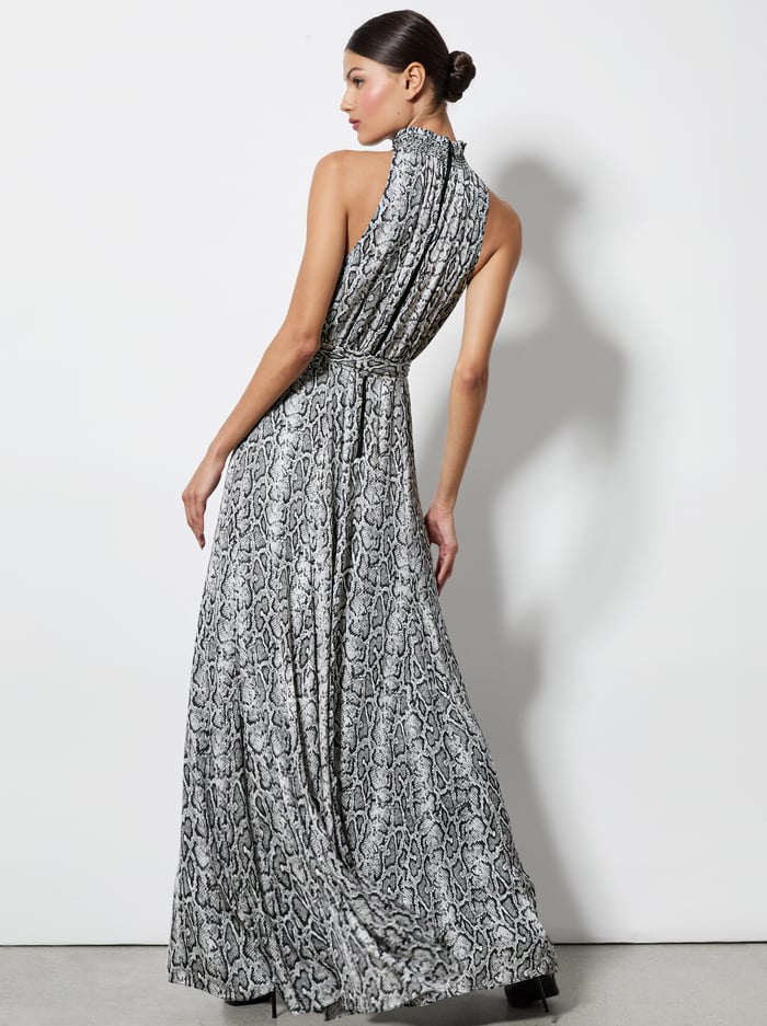 DITA MAXI DRESS - OFF WHITE/BLACK PYTHON image 2 - Alice And Olivia