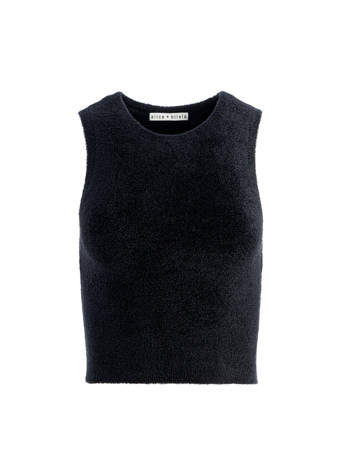 AMITY SLEEVELESS CROPPED TANK - BLACK image 5 - Alice And Olivia
