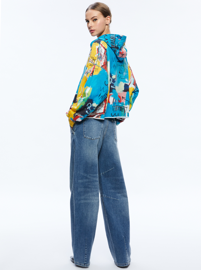 A+O X BASQUIAT SUNNY CROPPED HOODIE - UNTITLED image 1 - Alice And Olivia