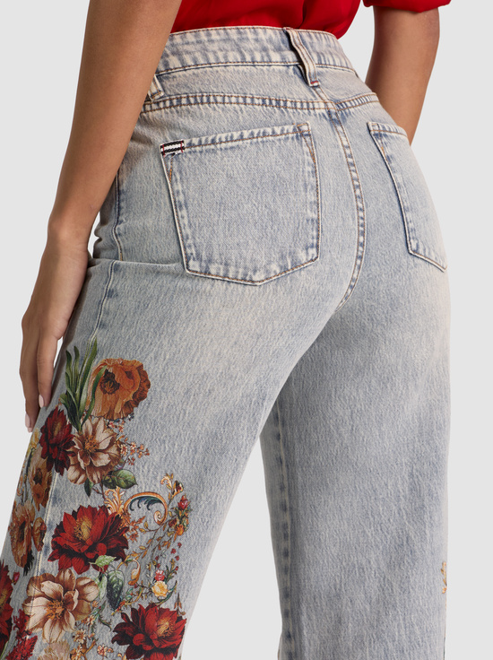 ROCKSTAR BLUE/FLORAL RADIANCE-CHIC PRINTED JEAN
