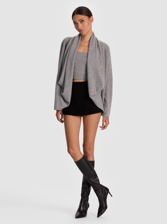 MEDIUM HEATHER GREY-JULES CASHMERE DRAPED PULLOVER
