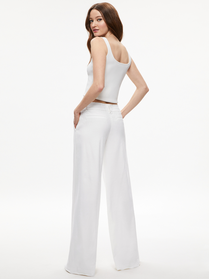 ERIC LOW RISE LINEN TROUSER - WHITE image 1 - Alice And Olivia