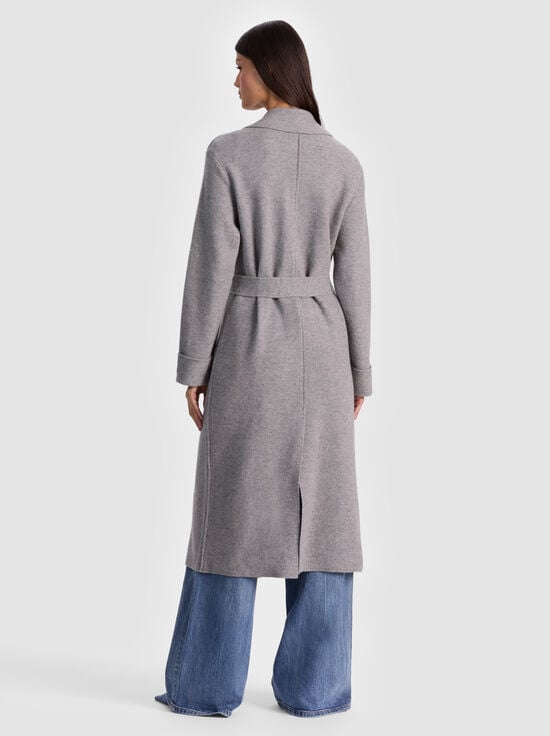 MEDIUM HEATHER GREY-ROWAN WRAP COAT