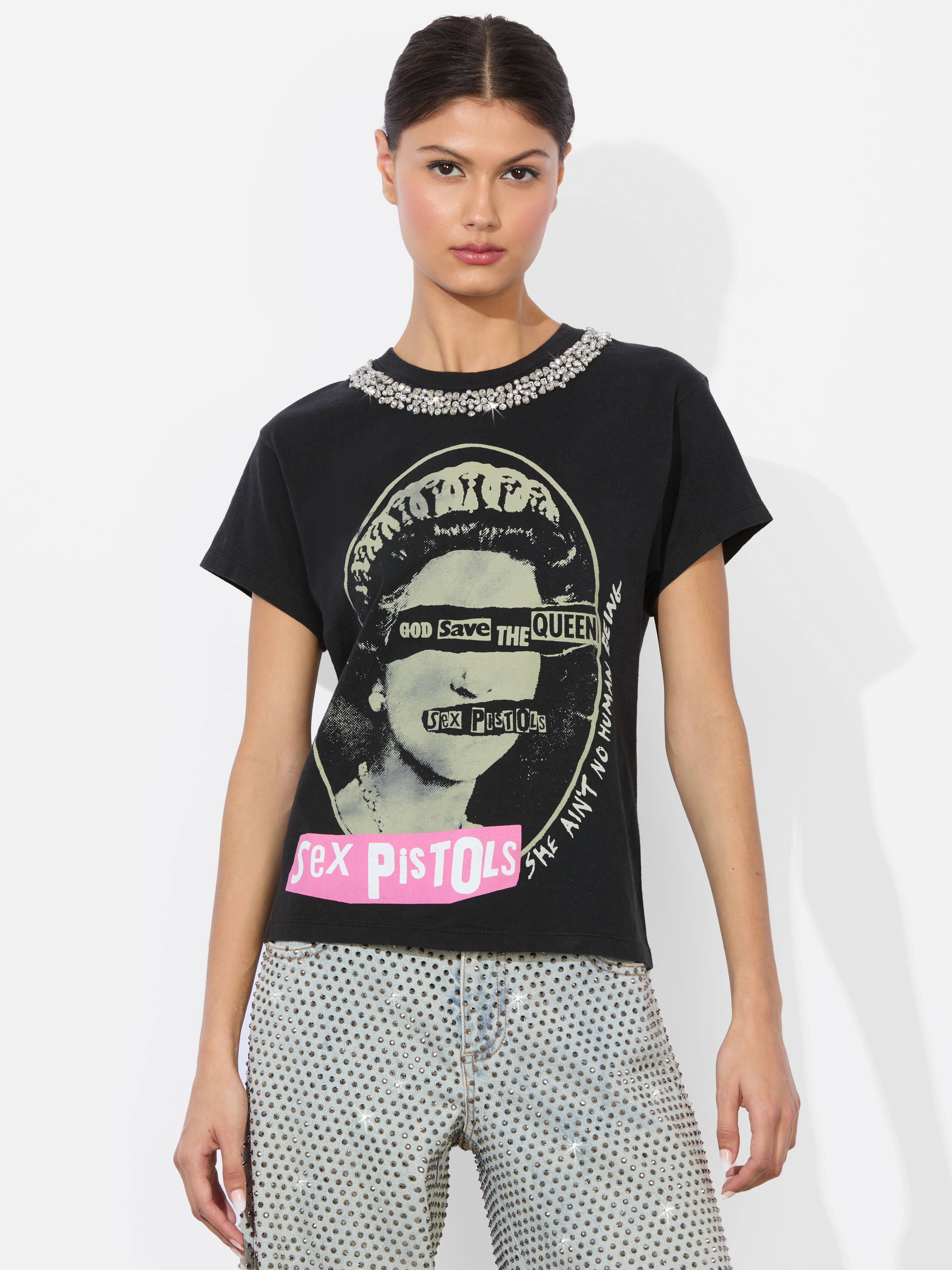 最新人気 Sex In Tee Embellished Atlas Pistols Olivia + Alice | Tシャツ(半袖/袖なし)