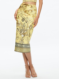 MAEVE MIDI SLIP SKIRT WITH SLIT - LISBOA LEMON MERINGUE