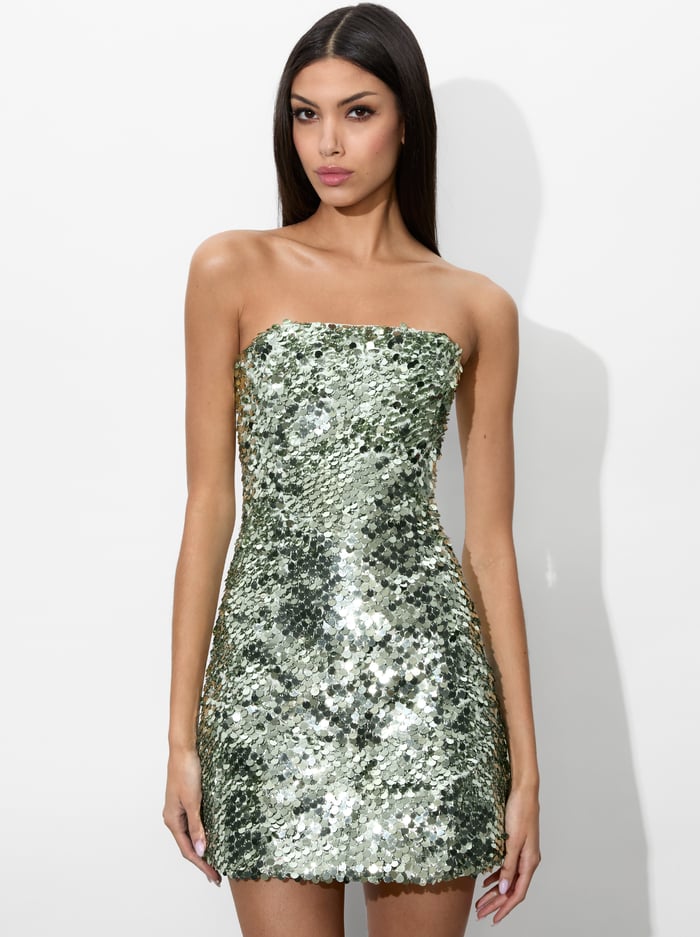 VELIA MINI DRESS - SEA SPRAY image 3 - Alice And Olivia