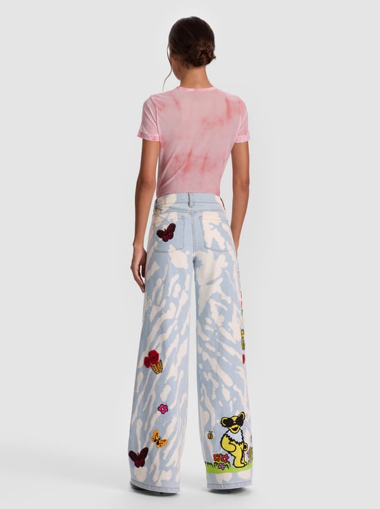 INDIGO BLEACHED TIE DYE-A+O X GRATEFUL DEAD AMAZING JEAN