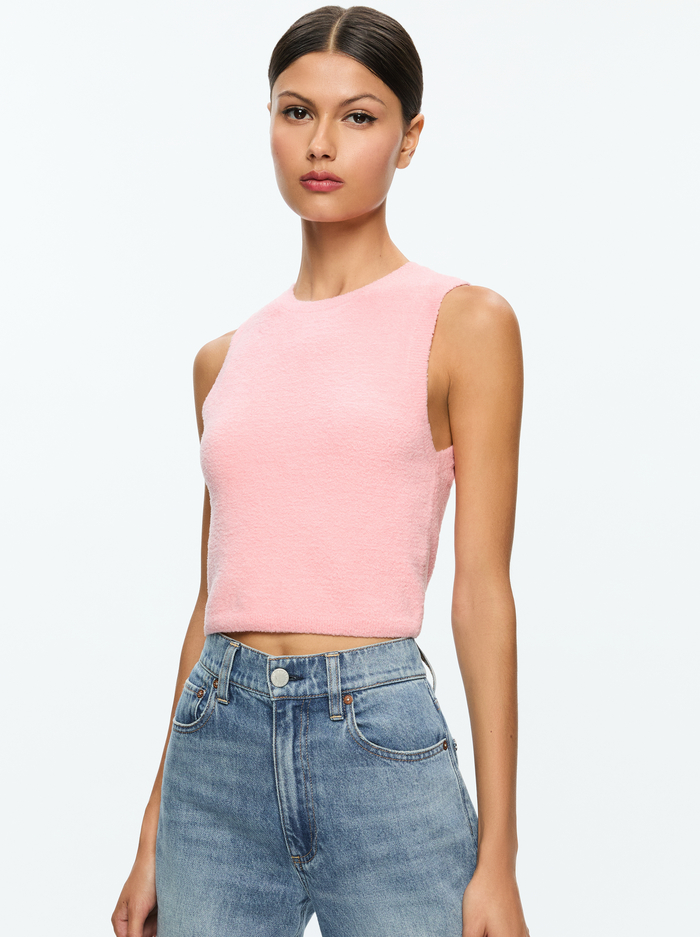 AMITY TANK - ROSE QUARTZ - Alice And Olivia