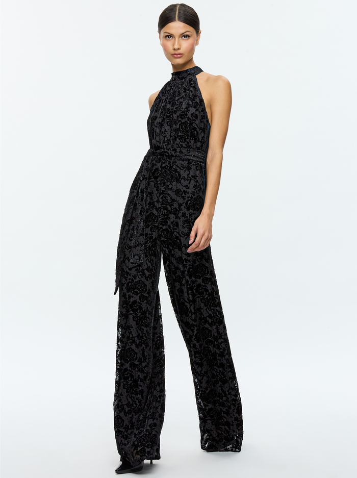 THELMA JUMPSUIT - ROMANCE BLACK image 4 - Alice And Olivia