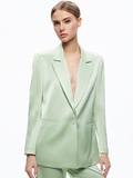 DENNY NOTCH COLLAR BOYFRIEND BLAZER - GREEN TEA