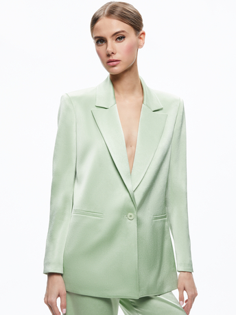 GREEN TEA-DENNY NOTCH COLLAR BOYFRIEND BLAZER