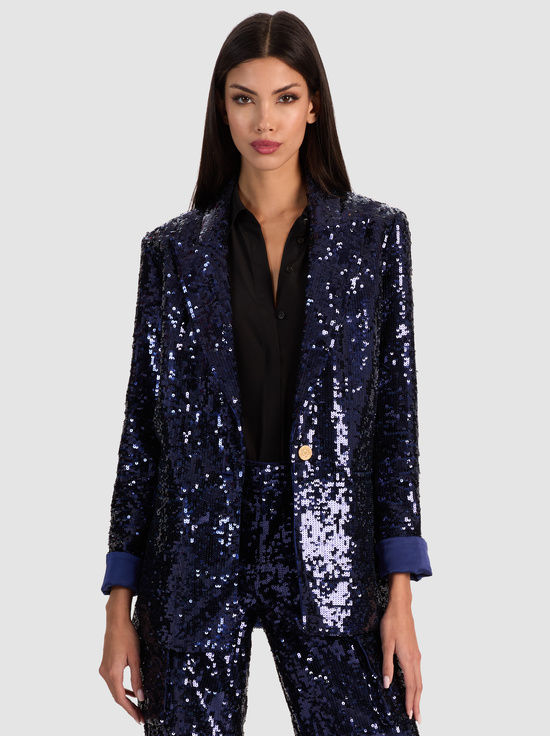 MIDNIGHT BLUE-QUINCY SEQUIN BLAZER