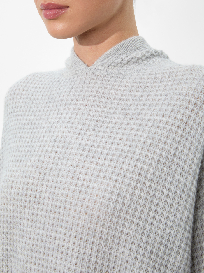 EMMANUELLE CASHMERE HOODIE - STORM GREY HEATHER image 3 - Alice And Olivia