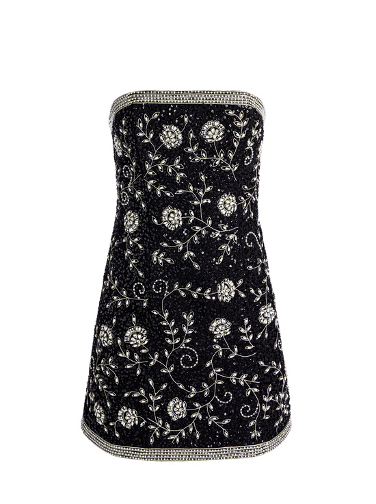 BLACK/WHITE-KATIA EMBELLISHED MINI GOWN