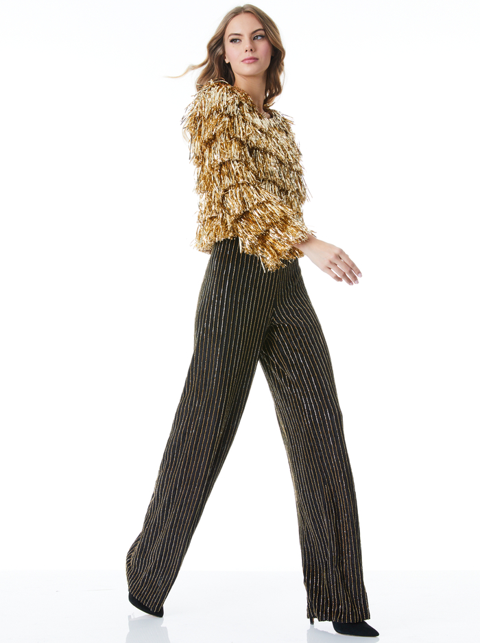 ELBA EMBELLISHED PANT - BLACK/GOLD image 4 - ALICE + OLIVIA