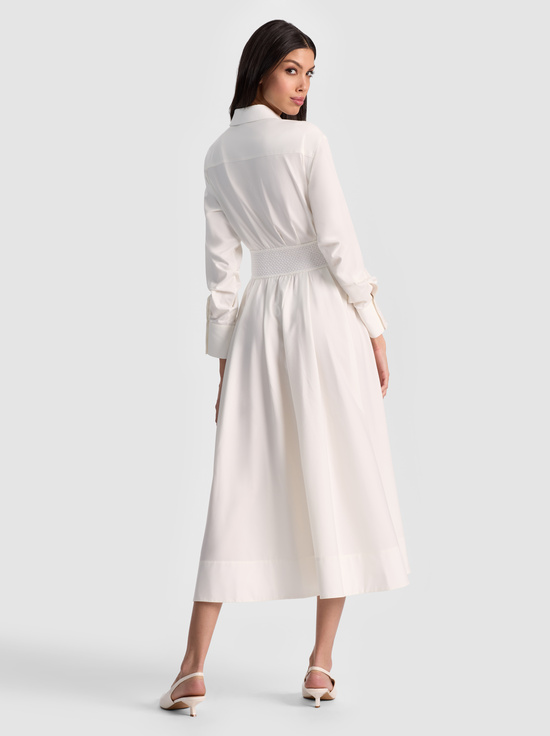 OFF WHITE-EDIE CORSET BUTTON DOWN MIDI DRESS