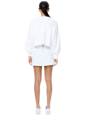 WHITE-SEMIRA PLEATED MINI SKIRT-