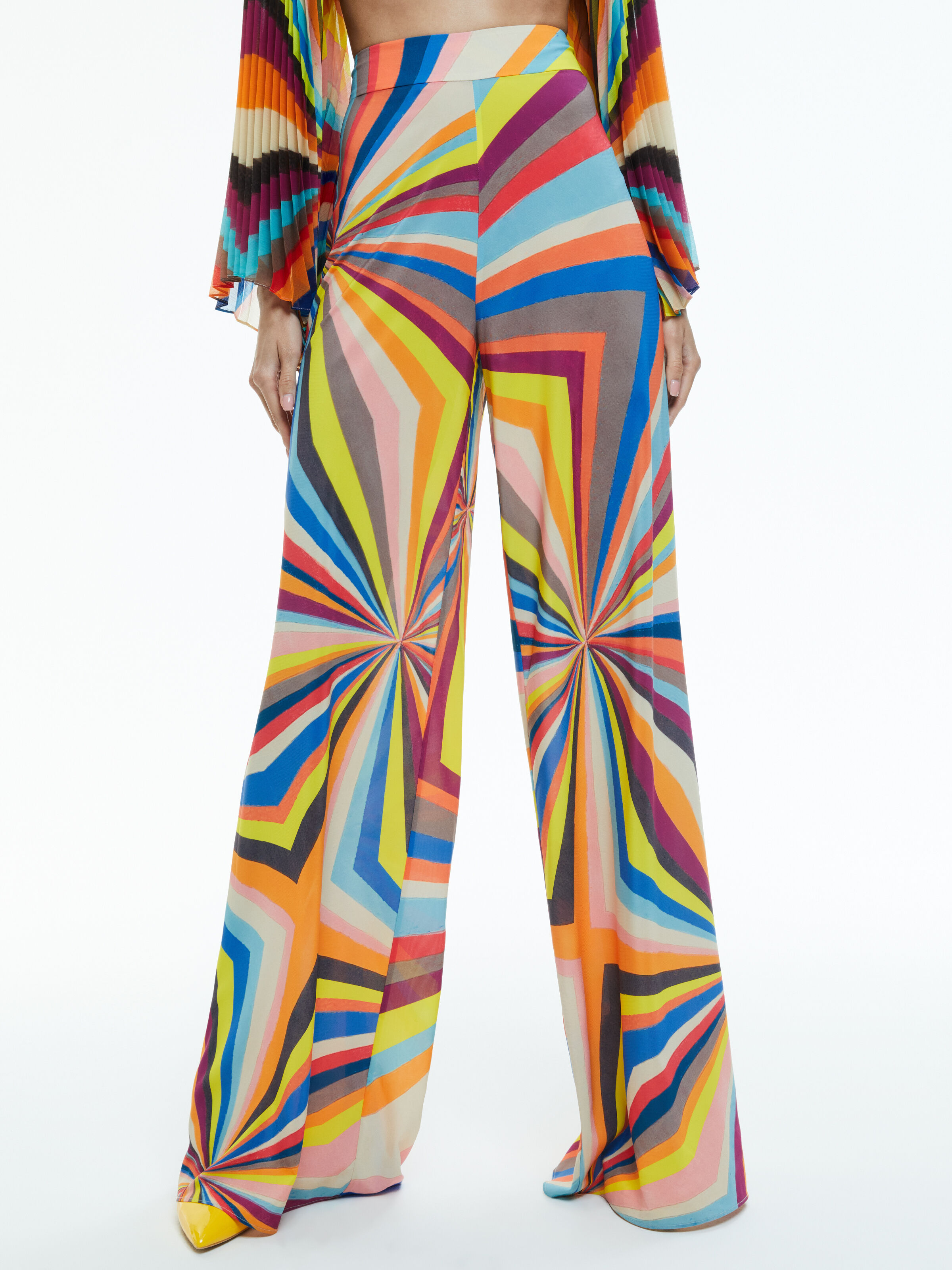 Athena Wide Leg Pant In Pomelo Stripe Alice Olivia