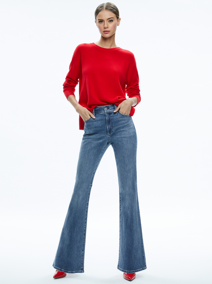 STACEY MID RISE BELL JEAN - ALBEE VINTAGE BLUE image 2 - Alice And Olivia