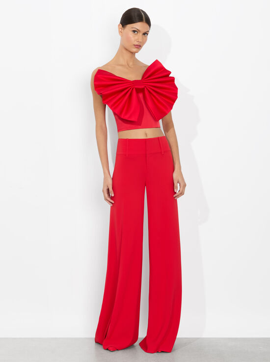 BRIGHT RUBY-SIBELLA BOW TOP