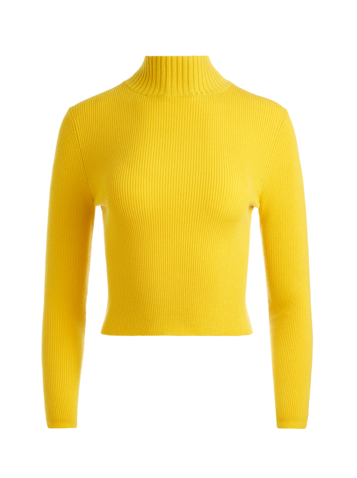 SENAIDA CROPPED MOCK NECK PULLOVER - TUSCANY image 4 - Alice And Olivia