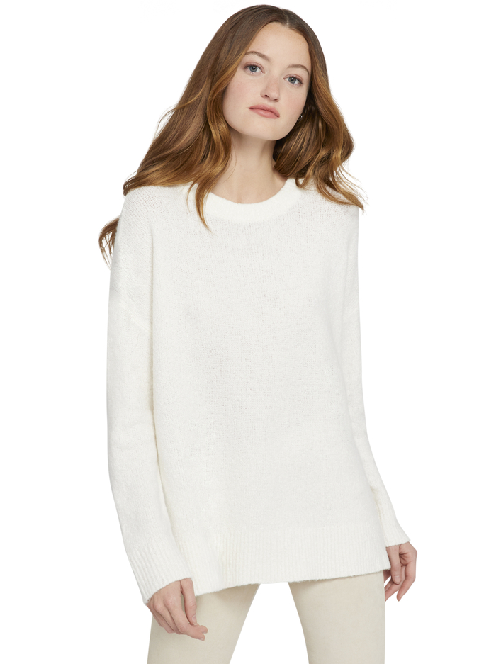 DENISE PULLOVER WITH SIDE SLITS - SOFT WHITE image 1 - Alice And Olivia