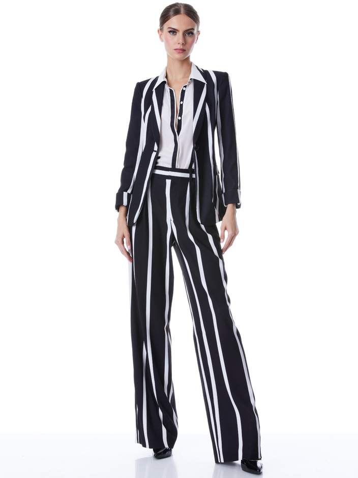 MACEY CUFFED SHAWL COLLAR BLAZER + WILLA PLACKET TOP + POMPEY HIGH WAISTED PLEATED PANT -