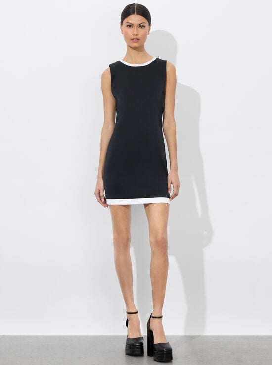 BLACK/OFF WHITE-WYNELL MINI DRESS