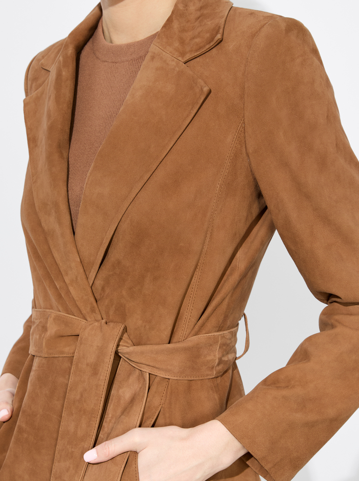 KARLEY SUEDE COAT - CAMEL image 3 - Alice And Olivia