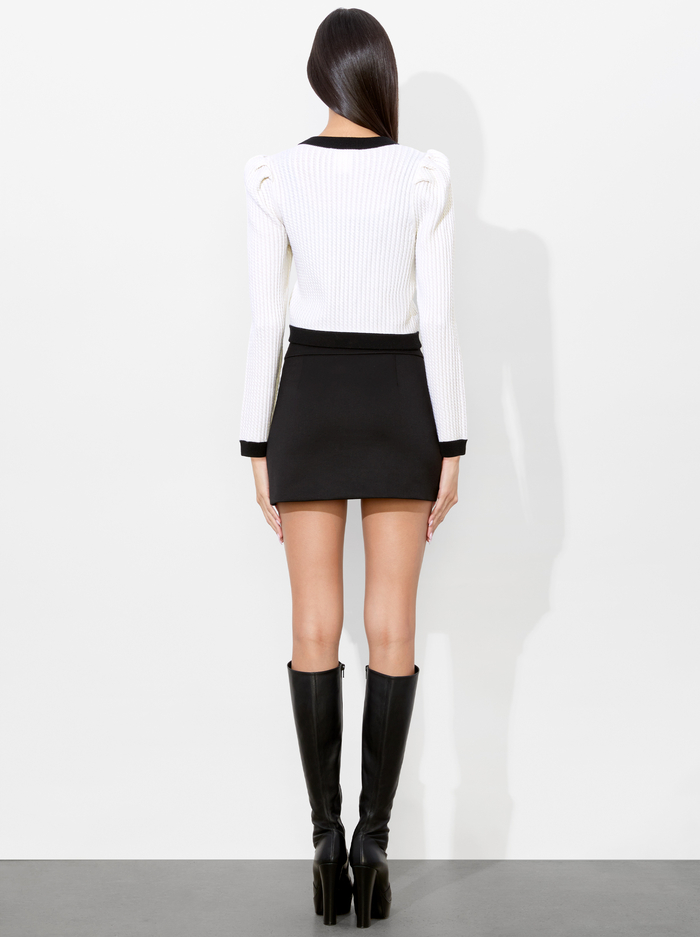 TRINA CARDIGAN - ECRU/BLACK image 2 - Alice And Olivia