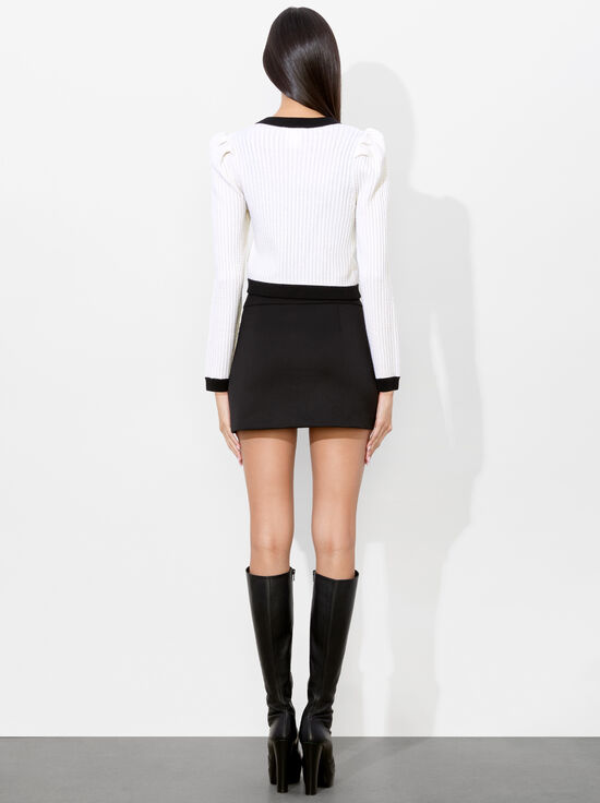 ECRU/BLACK-TRINA CARDIGAN