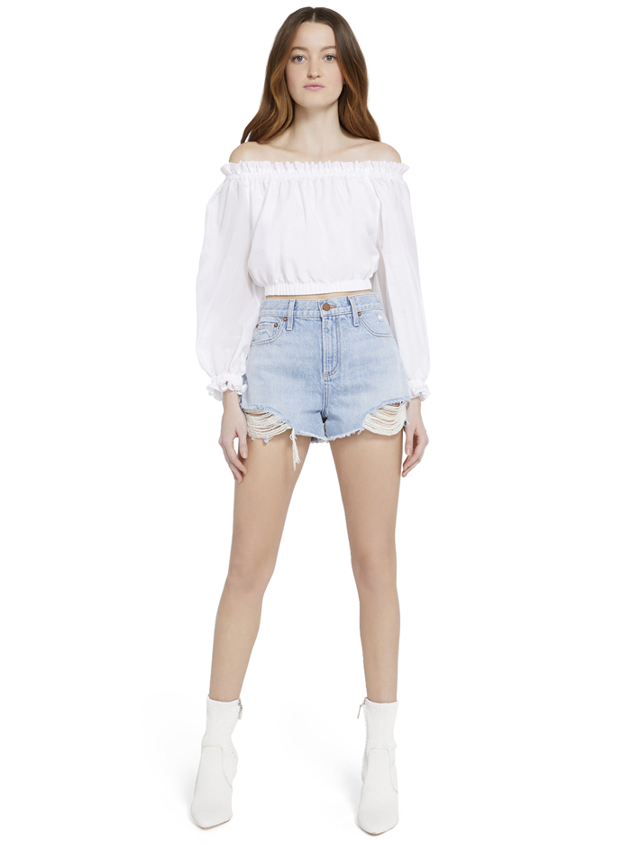 OLGA OFF THE SHOULDER CROP TOP - WHITE image 5 - Alice And Olivia